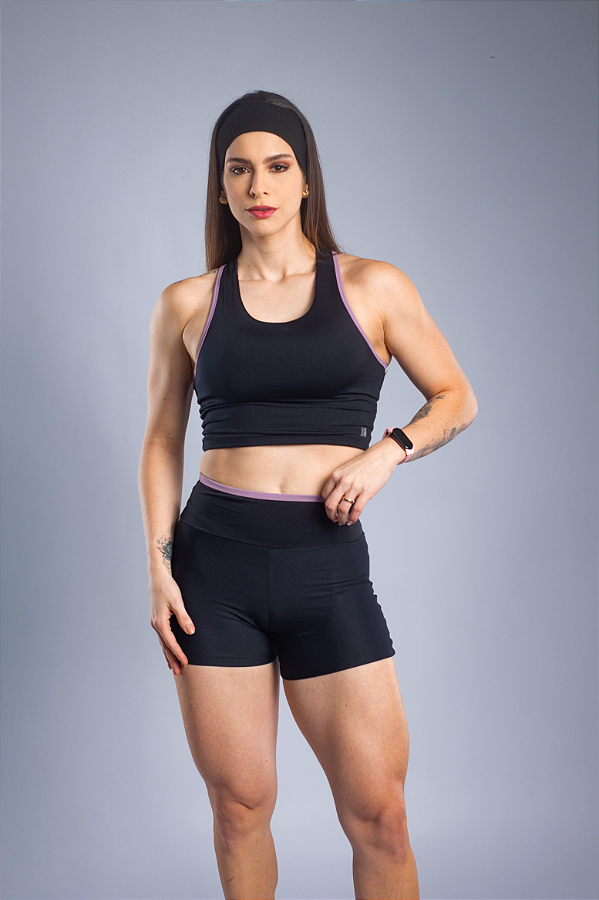 Shorts Balance Preto e Nude