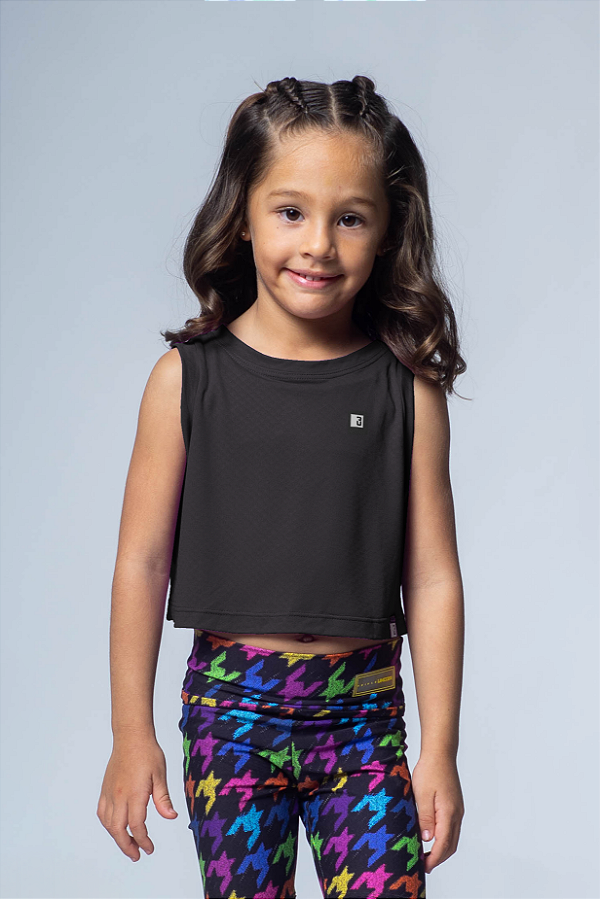 Cropped Basic Infantil Preto