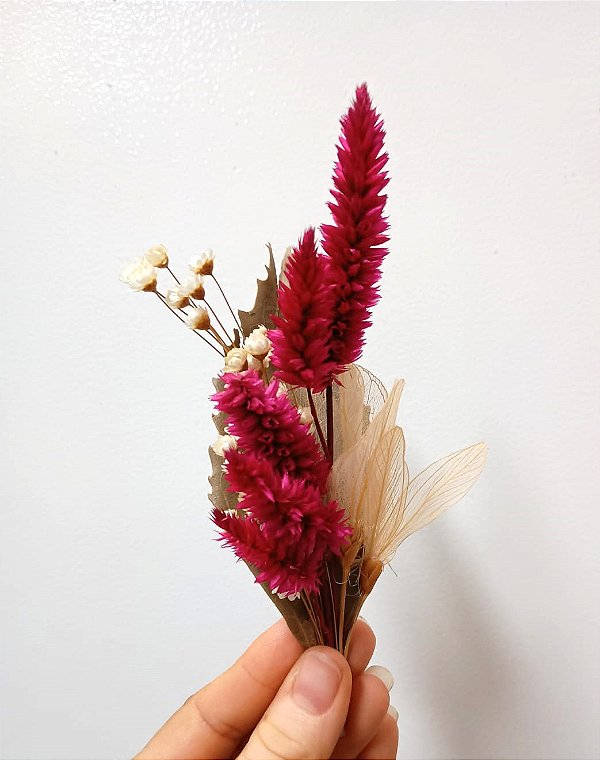 Arranjo floral - Topo de bolo flores secas