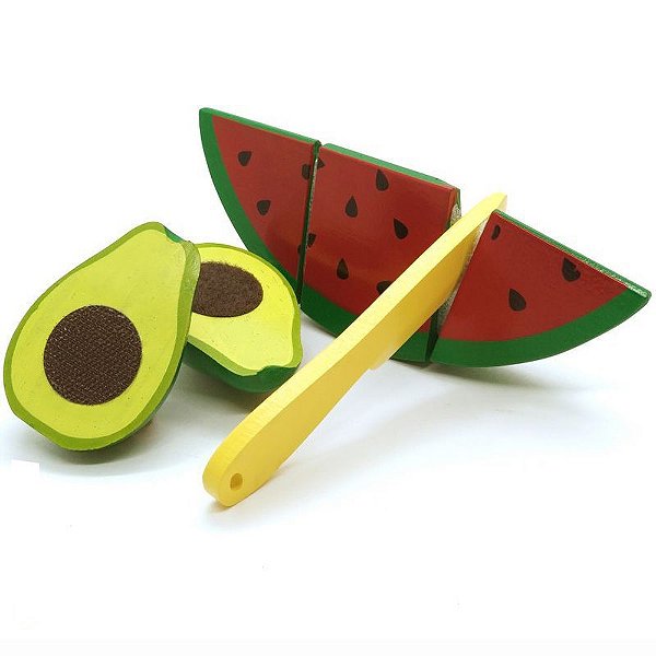 Comidinhas - kit frutinhas (abacate + melancia) + faca