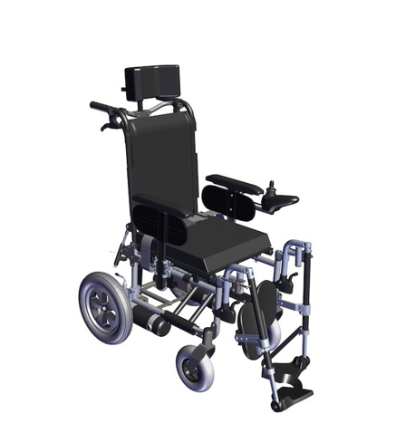 Cadeira de rodas motorizada para exterior e interior com encosto reclinável - Ortobras