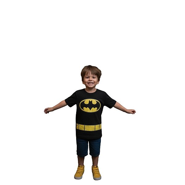 camiseta infantil menino batman titans go cinto estampado 100% algodão tamanhos 6 e 8