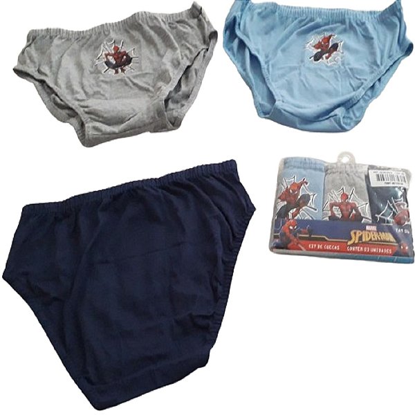 kit cueca homem aranha infantil marvel 10 anos em várias cores