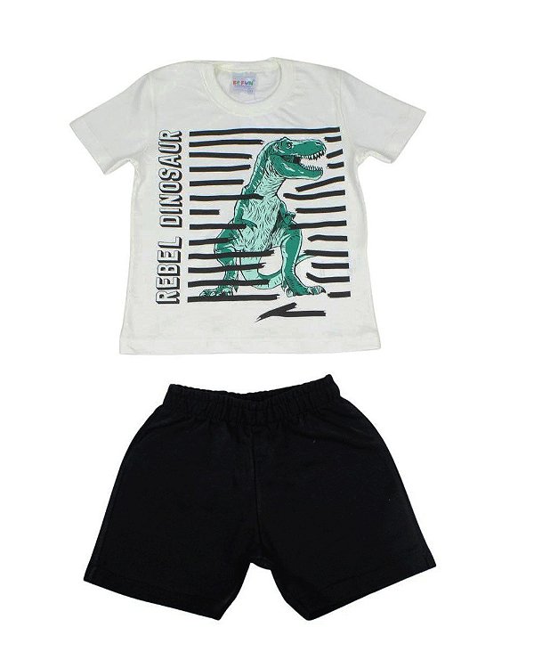 conjunto infantil dinossauro masculino algodão