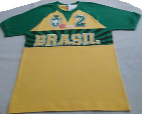 camisa Brasil infantil multicolorida 10 anos