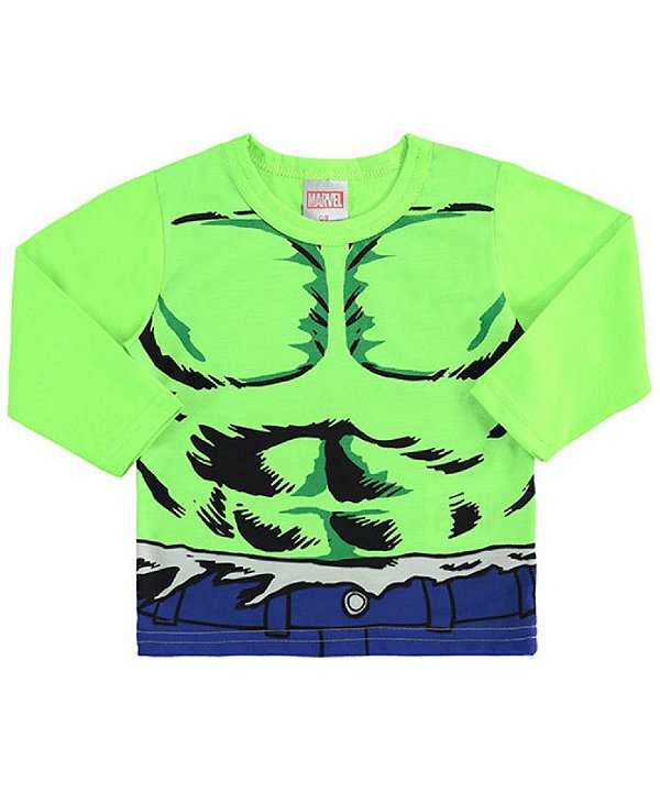 camiseta hulk infantil manga longa bebê