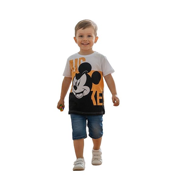 camiseta do mickey infantil masculina divertida multicolorida algodão tamanhos 4 a 8 anos