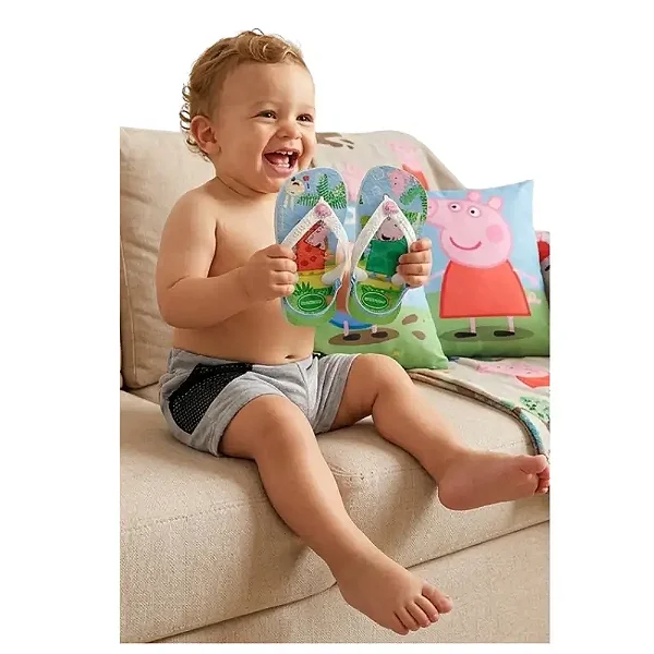 chinelo bebe havaianas peppa pig divertida solado borracha antiderrapante tamanhos 17 a 21