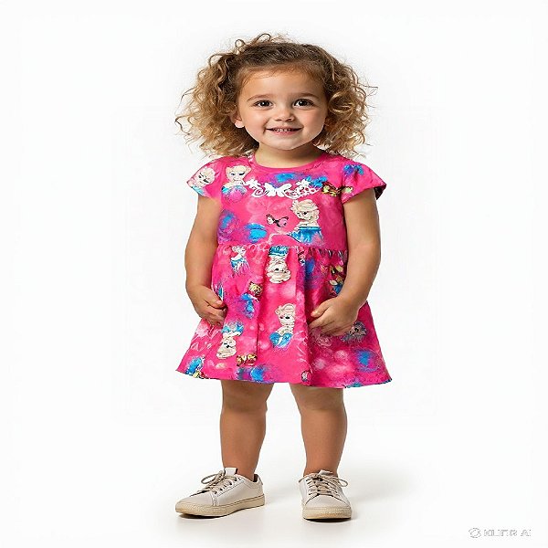 vestido frozen infantil menina original disney elsa 100% algodão com glitter várias cores tamanho 2 anos