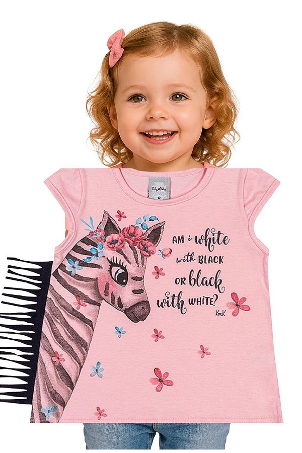 blusa zebra infantil menina estampa divertida meia malha algodão várias cores  tamanhos 2 e 3 anos