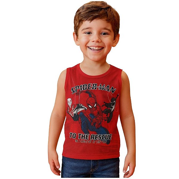 regata infantil homem aranha masculino marvel original vermelha tamanho 6 anos