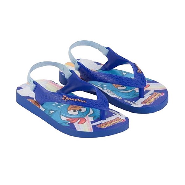 chinelo da galinha pintadinha infantil ipanema azul com elástico nos tamanhos 19 a 23