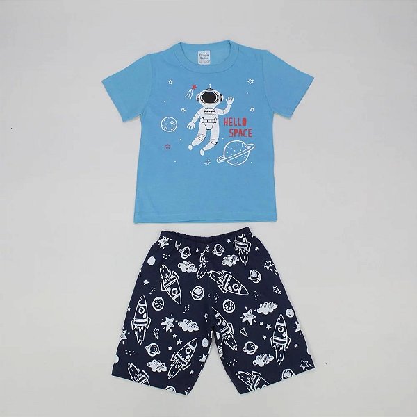 pijama infantil space menino algodão várias cores 10 anos