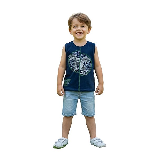 regata infantil menino dinossauro divertido malha algodão confortável várias cores tamanhos 4 a 8 anos