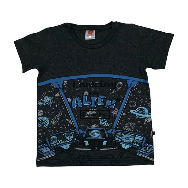 camiseta infantil menino tema espacial várias cores 4 a 8 anos