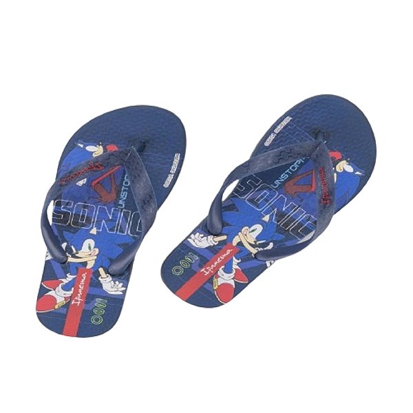 chinelo infantil sonic race ipanema azul preto masculino tamanhos 23 a 32