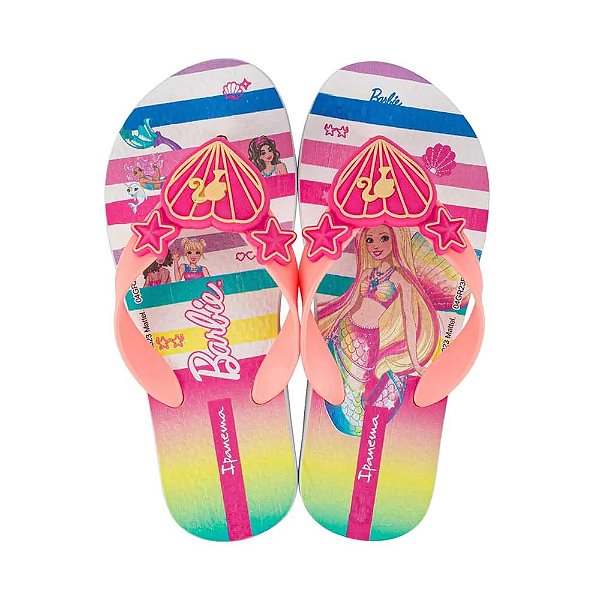 chinelo infantil barbie sereia ipanema rosa em vários tamanhos de 23 a 32