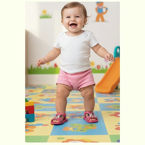 sandália infantil minnie rosa vermelho ipanema menina em PVC antiderrapante tamanho 22