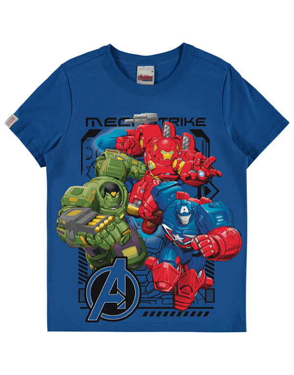 camiseta infantil vingadores mech strike menino estampa futurista com variedades de cores e tamanhos 4 a 8 anos