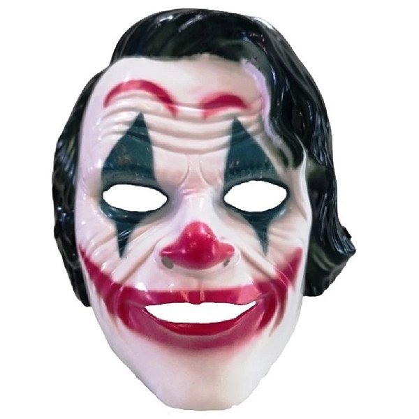 máscara de palhaço plástico personagem coringa halloween dia das bruxas carnaval