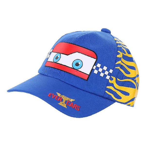 Boné bebê menino estampa carros 100% algodão em várias cores e tamanho ajustável de P a G