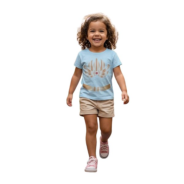 camiseta infantil menina princesa simbolo degradê 100% algodão confortável tamanhos 2 a 6