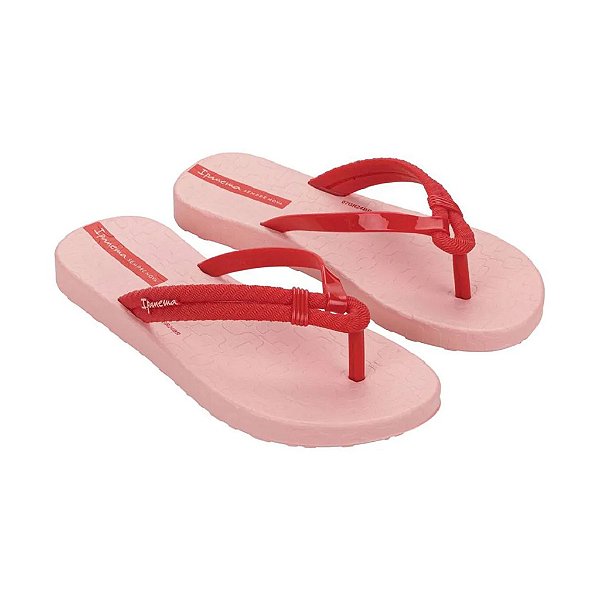 Chinelo infantil feminino ipanema com tiras que simulam um cordão textil várias cores tamanhos 23 a 32