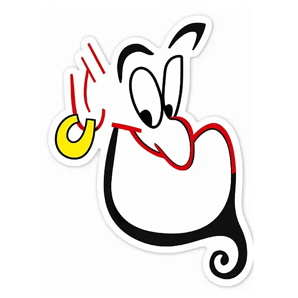 adesivo termocolante DTF genio da lampada desenho para roupa infantil tamanho 14 cm x 10 cm