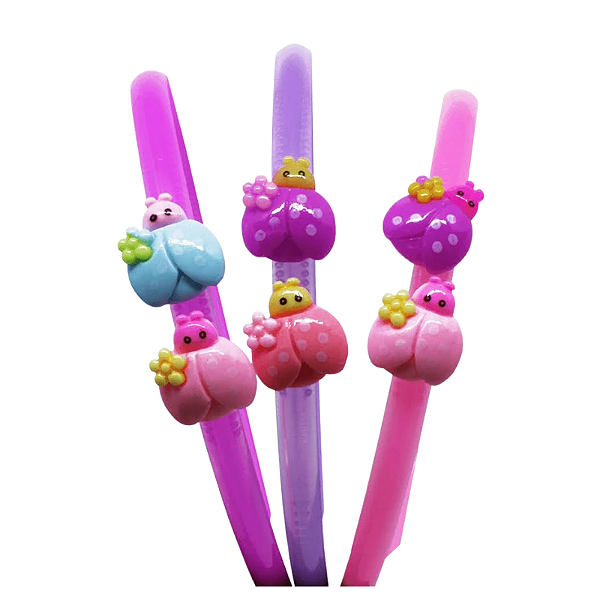 kit tiara infantil menina plástico borboletas cores sortidas divertidas tamanho 12x14 cm