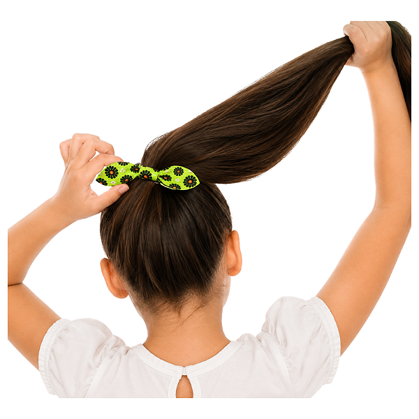 Kit 4 xuxinhas com laço florzinhas coloridas infantil divertida para pequenas