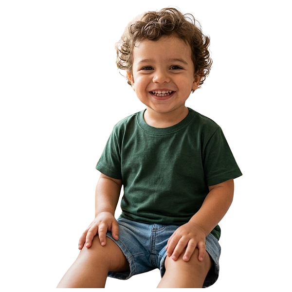camiseta verde militar musgo básica unissex 100% algodão macia confortável tamanho infantil juvenil adulto