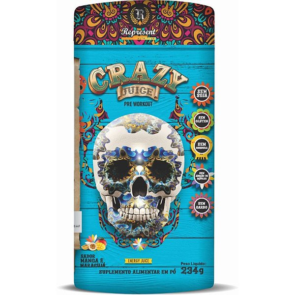 Crazy Juice Pré Workout Sabor Manga e Maracujá 234gr - Represent Nutrition