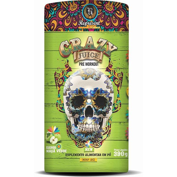 Crazy Juice Pré Workout Sabor Maçã Verde 390gr - Represent Nutrition