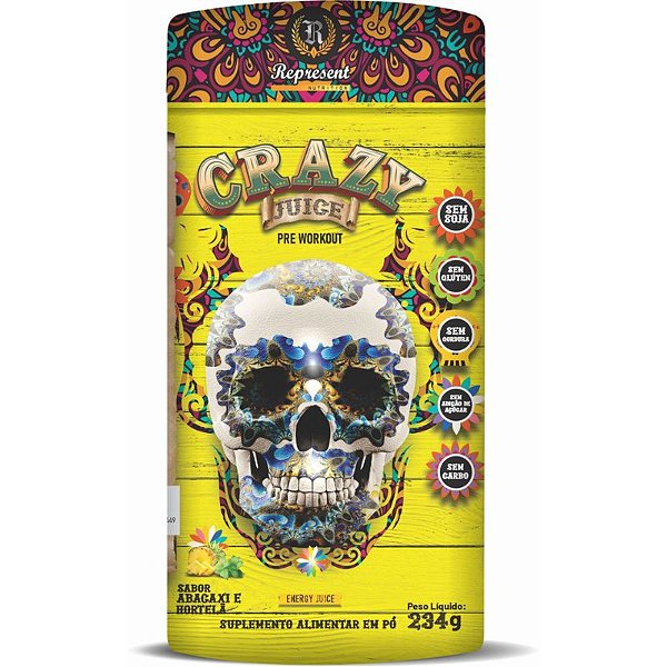 Crazy Juice Pré Workout Sabor Abacaxi e Hortelã 234gr - Represent Nutrition