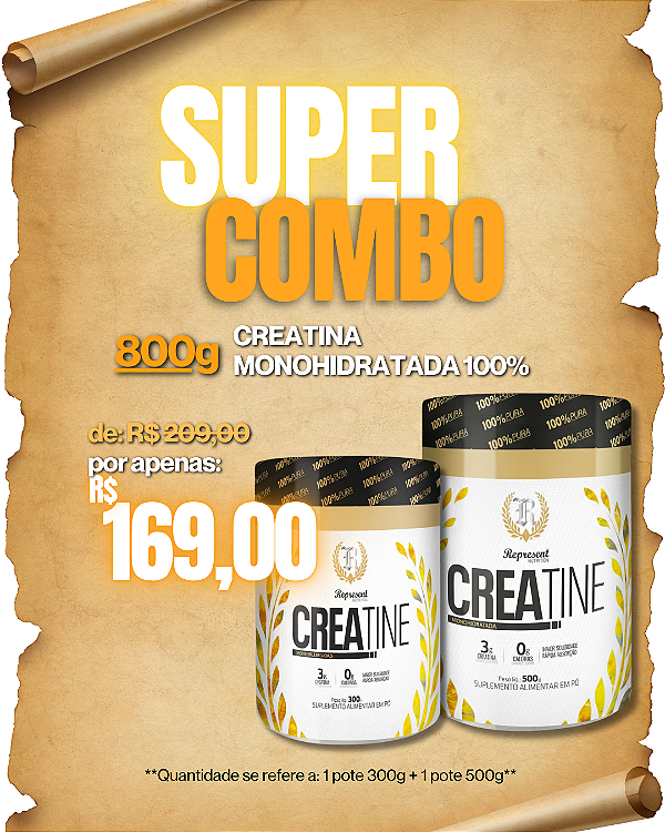 COMBO - Creatina Monohidratada 100% - 800g