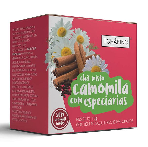 Chá de Camomila com Especiarias - Sachê 10un