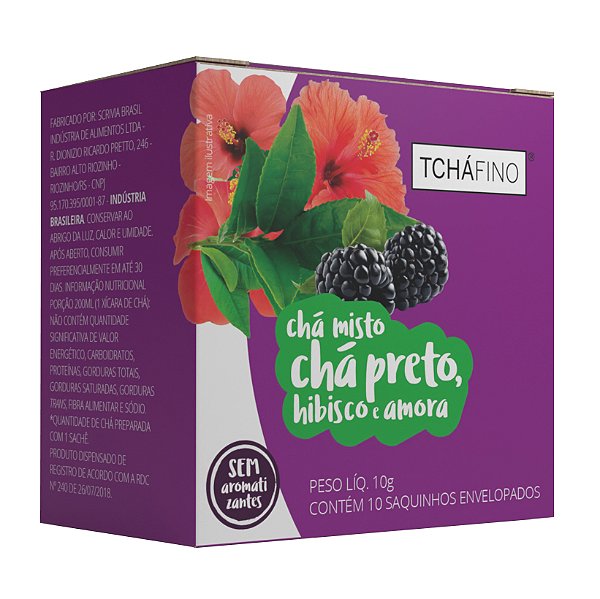 Chá Preto Com Hibisco e Amora - Sachê 10un