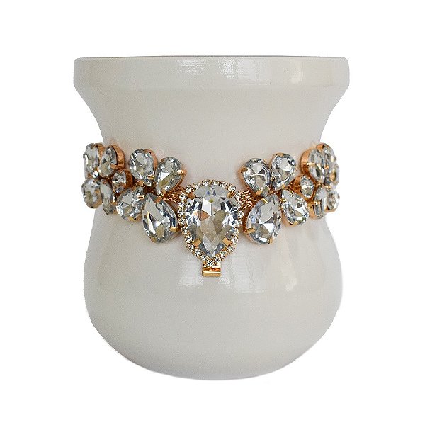 Chocker em Pedraria de Amarrar - Prata