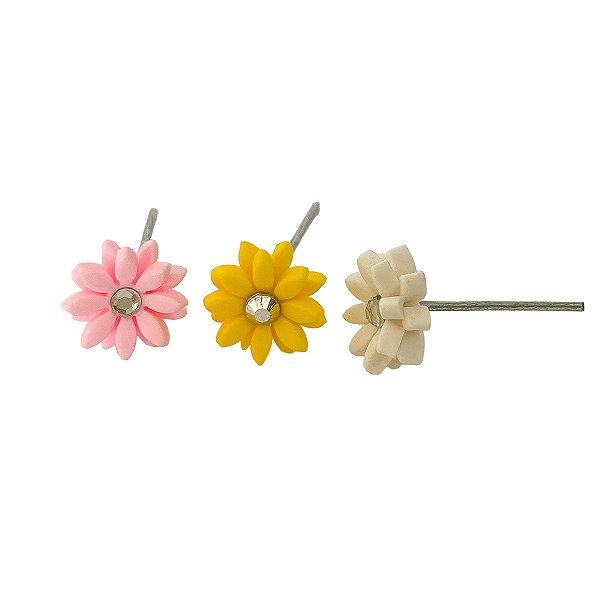 Kit 3 Enfeites Biscuit - Mini Flores