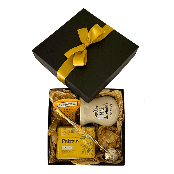 Presente Mãe - Cuia Personalizada + Bomba + Lata Chá + Chima Fácil