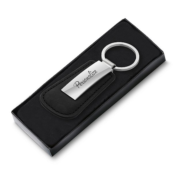 Chaveiro Metal com Couro - Placa Personalizada