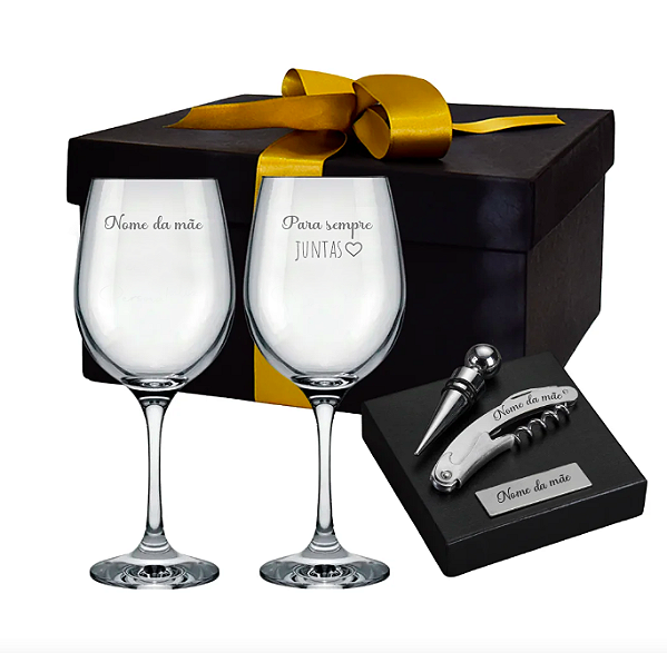 Presente Mãe - Kit Vinho Arte Personalizada