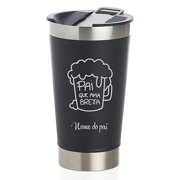 Presente Pai - Copo Térmico Personalizado com Abridor - 500ml