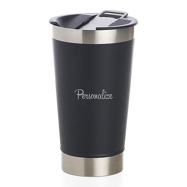 Copo Térmico Personalizado com Abridor - Preto 500ml