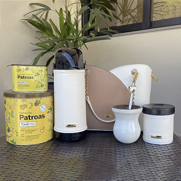 Combo Baronesa com Cuia Personalizada - Mateira Branca e Bege