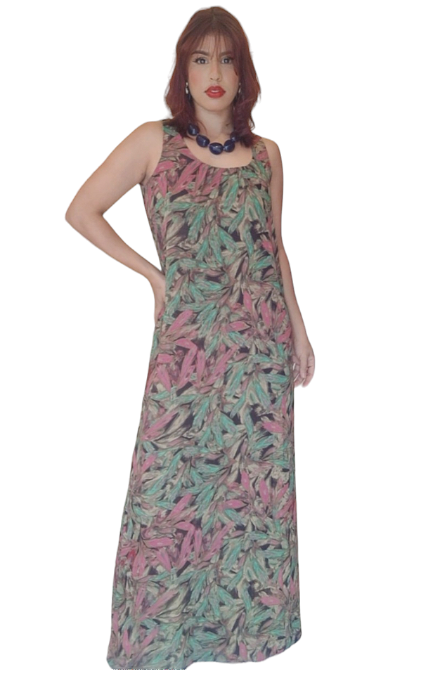 VESTIDO LONGO FOLHAGEM
