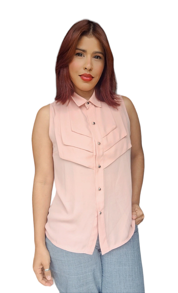 BLUSA FEMININA GOLA PONTA