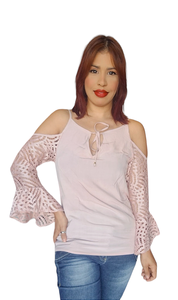 BLUSA MANGA FLARE DE RENDA