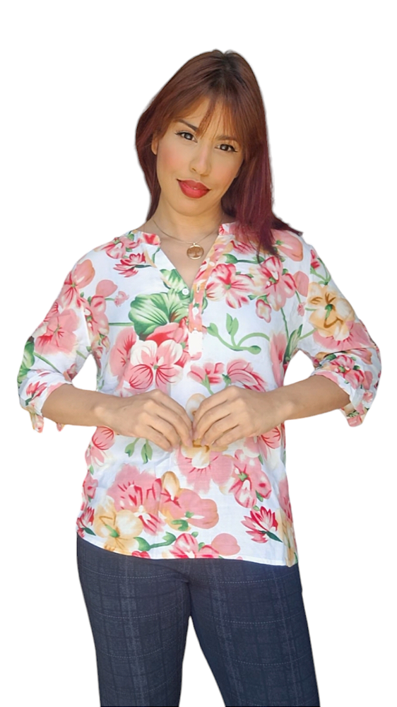 BLUSA VISCOSE  ESTAMPADA FLORAL