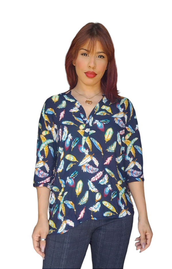 BLUSA VISCOSE ESTAMPA PENA